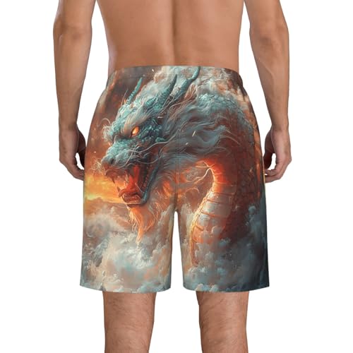 Men's Swim Trunks Beach Board Shorts Swimwear Bathing Suits - Asian Dragon Art3