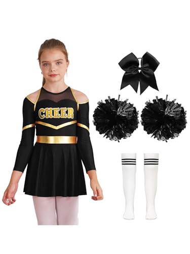 Robe de danse à pompons blanche et noire ensemble déguisement finitions soignées pour ado