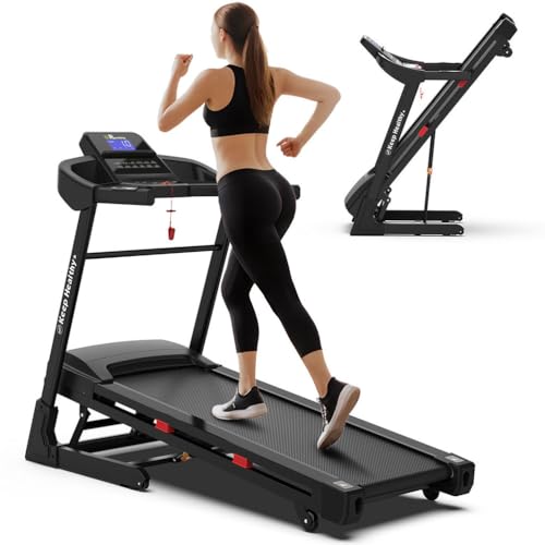 Image of 3.5HP Folding Treadmill with 0-15% Auto Incline, 400 LBS Capacity Home Running Machine, Bluetooth App Control, LED Display, Shock Absorption, Portable Electric Treadmill for Home