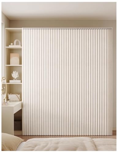 APMOE Short Kitchen Closet Curtains for Open Closet, Cupboard Curtain Kitchen Dust Proof Waterproof Under Sink Curtain, Cabinet Curtains for Shelves with Self-Adhesive Rails