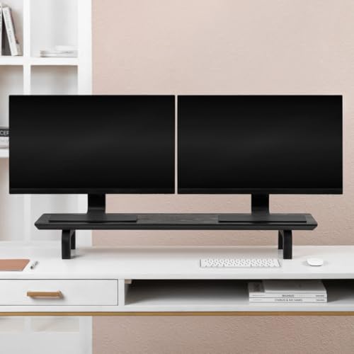 Image of Store 100Cm Long Wooden Monitor Stand with Storage Organizer for Desk Tables, Office, Home, Studio, Study Table | Monitor Stand Riser