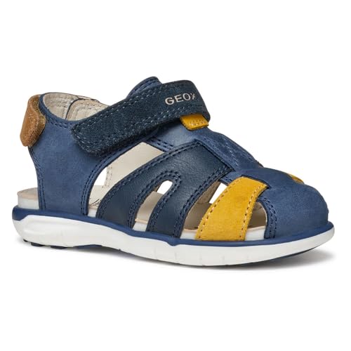 Geox Bébé garçon B Sandal Delhi Boy A, DK Navy/DK Yellow, 23 EU