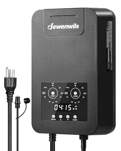 DEWENWILS 300W DC Low Voltage Landscape Transformer with 2 Zones, Photocell Sensor &amp; Timer, Outdoor Low Voltage Transformer, Landscape Lighting Transformer for Spot Light Steplight