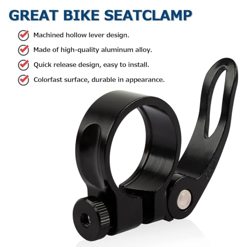 image for PSLER Bike Seat Post Clamp - Bicycle Quick Release Seatpost Collar for