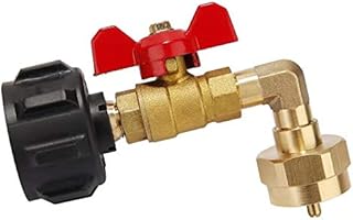 Solimeta QCC1 Propane Refill Elbow Adapter, 90 Degrees Propane Refill Pressure Adapter Coupler with ON-Off Control Valve