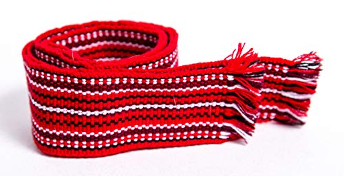 Ukrainian hand woven homespun Hutsul Belt Red KRAYKA 7 cm for Vyshyvanka2