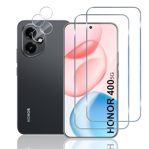 TUTUO Schutzfolie für Honor 400 5G für Panzerglas, [2+2 Stück] Panzer Schutz Glas + Kameraschutz, 9H Festigkeit HD Klar Folie, Anti-Kratzer, Anti-Fall Bildschirmschutz Folie