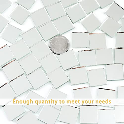 Youway Style Real Mirror Mosaic Tiles,200G Silver Mirror Glass Tiles For Crafts,Square Mosaic Glass Pieces For Disco Ball Decor,Diy Coasters Kit(0.79 X 0.79 Inch） #TOP6
