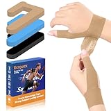 Vorgeschnitten Kinesiotapes für Fingerschutz & Sehnenscheide, KTQUICK 10 Stück Kinesiologie Tape für Sehnenentzündung, Hautfreundlich & Wasserfestes & Elastisches Physio Fingerverband-Links Hautfarbe