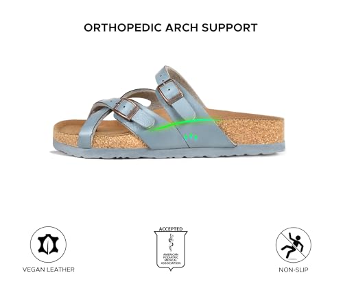 Image of AEROTHOTIC Recovery Slides for Women Cork Footbed Adjustable Straps Sandals