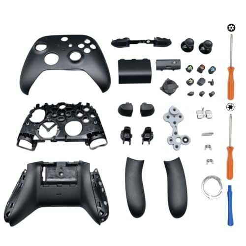 Hzxkqmil Kit de Coque de Boîtier Complet de Remplacement pour Xbox Series X/S Manette, Inclure Étui Coquille Cadre Central Rails Latéraux Boutons ABXY...