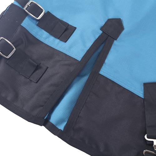 Image of LEAFOREST 1200D Pony Mini Horse Rain Sheet Waterproof Breathable Blanket | Windproof Turnout Sheet for Miniature Horses, Foals, Yearlings, Donkeys. Ideal for Stable, Paddock Blue Black 42IN