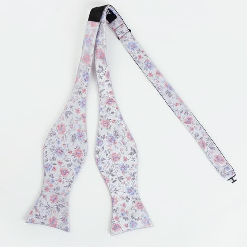 Image of Alizeal Mens 2pcs Floral Pattern Bow Tie Set | Self-tied Pocket Square Colorful Perfect for Weddings Proms Business