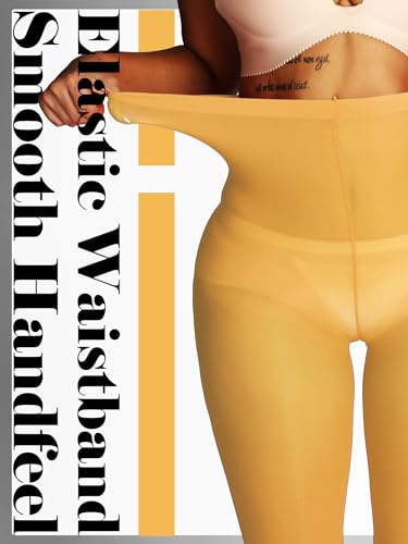 Image of HONENNA Semi Opaque Silky Women Pantyhose Tights, 20+ Colors Invisibly Toe Reinforced 60 Den Size A-E