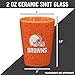 Rico Industries NFL Football Cleveland Browns 2oz Ceramic Shot Glass for Fans, Laser Engraved in Team Color Single Shot Glass