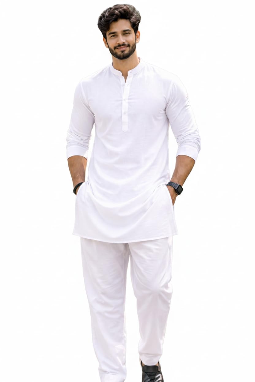 Cotton Mens Kurta Pajama Set | Mandarin Collar | Holi Kurta for Man | Men Ethnic Wear Kurta Set-image-10