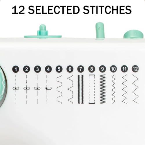Machine À Coudre Électrique Compacte Pour La Maison, Idéale Pour Les Débutants. Elle Est Dotée Dune Pédale Intégrée, De 12 Points De Couture, Dune Lampe Torche, Dun Tiroir De Rangement Et Dun Kit