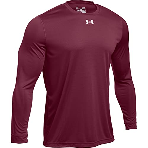 Under Armour Men s UA Locker 2.0 Long Sleeve Shirt (Large, Maroon-Metallic Silver)