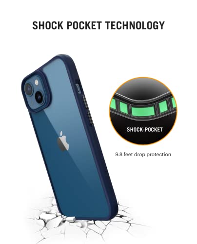 Image of DailyObjects Case for iPhone 14, Drop Protection Polycarbonate Blue Hybrid Slim Shockproof Back Cover