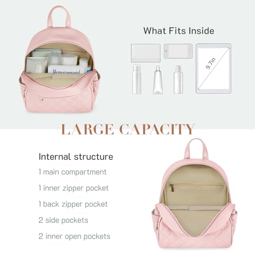 Image of ECOSUSI Mini Backpack for Women Vegan Leather Small Backpack Purse | Cute Pom Bookbag for Ladies Travel Shoulder Bag with Charm Tassel, Black