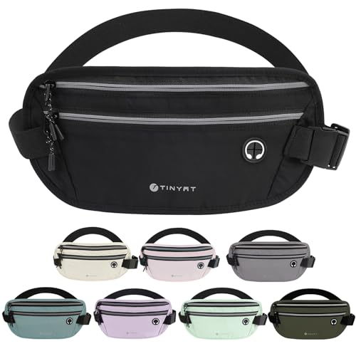 Cinturón de dinero TINYAT impermeable negro portapasaporte riñonera viaje