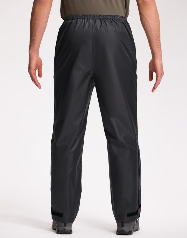 Pioneer Camp Regenhose Herren Wasserdicht 20000mm Leichte Packbar Fahrrad Überhose Winddichte Atmungsaktiv mit Knöchelreißverschluss und Tasche fur Trekking Outdoor Wandern