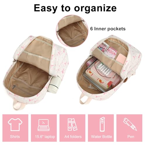 Image of BTOOP School Backpack for Teens Large Corduroy Bookbag Lightweight 15.6 inch Laptop Bag for Girls Women Casual High School College