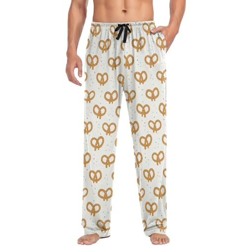 Baked Pretzels Dots Mens Pajama Pants Men's Pajama Bottoms Soft Sleep Pjs Lounge Pants S