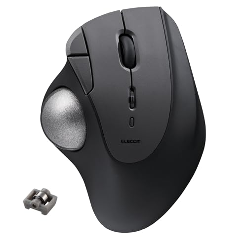 ELECOM Ergonomic Comfort Design Trackball IST Bluetooth 5.3, Super-Smooth Tracking with Roller Ball...