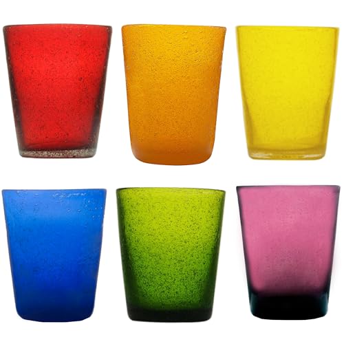 Memento Set 6 bicchieri acqua in pasta di vetro 300cc (Peace)