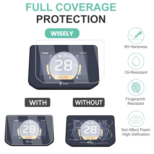 Image of Wisely Pack 3 - Screen Guard for Hero Vida VX2 Plus |2025+| Electric Scooter - TFT Display Digital Meter Protector - HD Clear, Full Cover - Easy Installation Kit - VidaVX2 EV Scooty Accessories