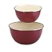 Paula Deen Signature Enamel on Steel 1.5-Quart and 3-Quart 2-Piece Mixing Bowl Set, Red Speckle