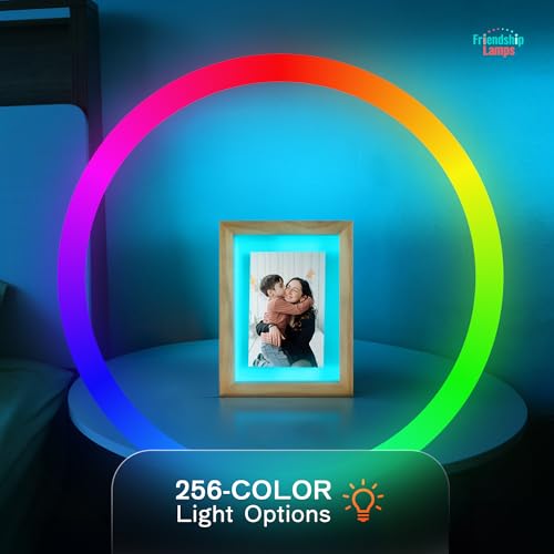 Friendship Lamp® by Filimin Set of 2 Long Distance Touch Lamps – WiFi Connected, Long Distance Gifts, Touch Activated Table Lamp, Long Distance Friendship Gifts, LED Light - Picture Frame