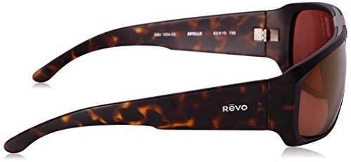 Revo Men's Unisex Bono Collection Apollo Wraparound Polarized Sunglasses Wrap, Matte Tortoise Frame3