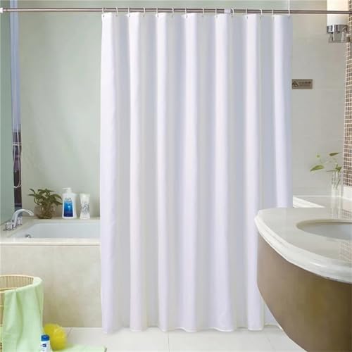 Syiboo Rideau Douche 200x300cm Blanc, Rideau de Douche Anti-moisissure, Grand, Extérieur, Imperméable, Tissu Polyester, Antibactérien, Lavable en Machine,...