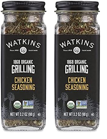 Watkins Condimento orgánico para pollo a la parrilla, sin OMG, Kosher, 3.2 onzas, 1 paquete (paquete de 2)