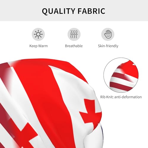 American Flag and Georgian Flag Children Hip Hop Knitted Hat Kids Elastic Leisure Knit Cap Warm Sleep Beanies Black3