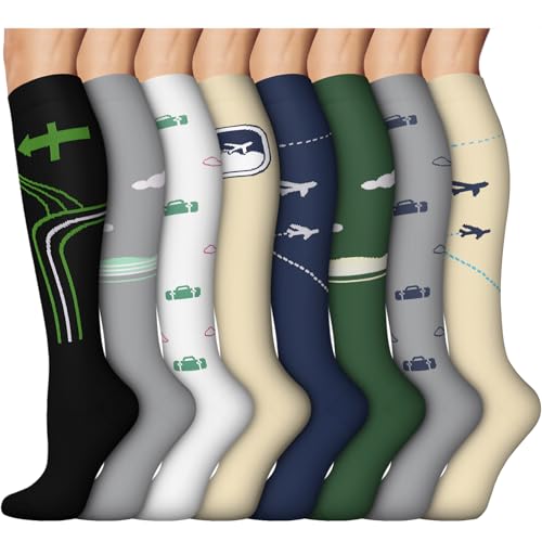 Image of 8 Pairs Compression Socks for Women & Men,Support Compression Stockings for Medical Running Athletic