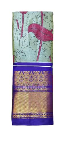 Image of VFCollections Women's Kalamkari Kanchipuram Silk Pattu Sarees With Blouse
