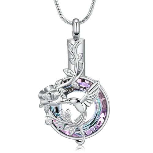 Collier urne colibri pour cendres afin de garder un être cher