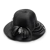 Black Kentucky Derby Hats for Women, Church Hats and Tea Party Hats for Cocktail Wedding(Style 31-Black)
