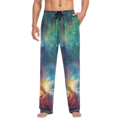 Men's Pajama Pants Colorful Galaxy Sleep Pajama Lounge Pant with Pockets, Elastic Waistband3