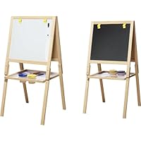 Casdon Wooden Easel | Double-Sided Easel For Children Aged 3+ | 2-In-1 Blackboard And Whiteboard For Your Little Artists!, 51 x 37 x 63 cm