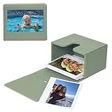 CAIYOULE Photo Case for Fujifilm Instax Wide/Wide EVO/Wide 400/300/210 for Polaroid 600/I-Type/NOW/OneStep Instant Film, 3.4x4.3 Inch Photo Storage Box，Green