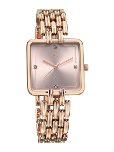 Image of Fastrack Vyb Minimalist with Quartz Analog Pink Dial Rose Gold Alloy Strap Watch for Girls - FV60122WM01W