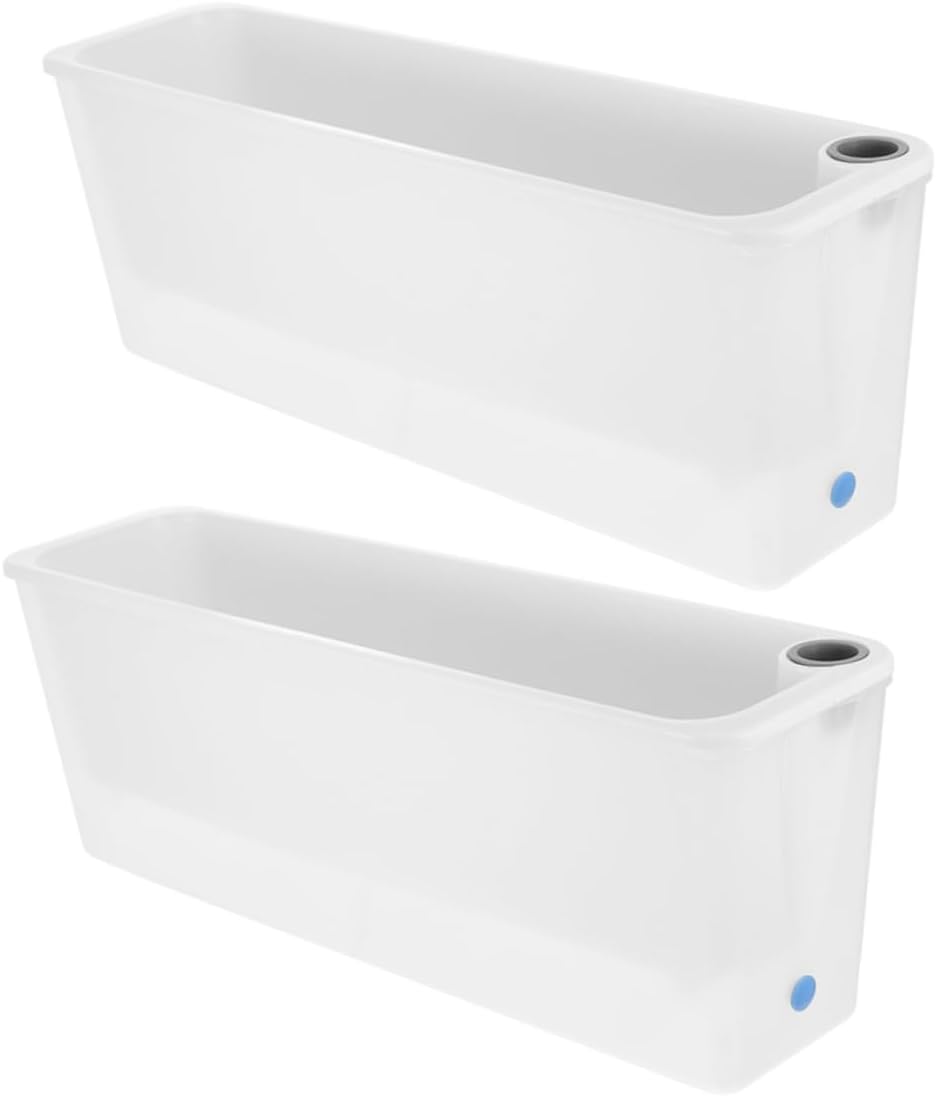 2Pcs Self Watering Rectangular Planters Flower Vegetable Pots for Windowsills Profile for Spaces Easy Setup with Automatic Water Control
