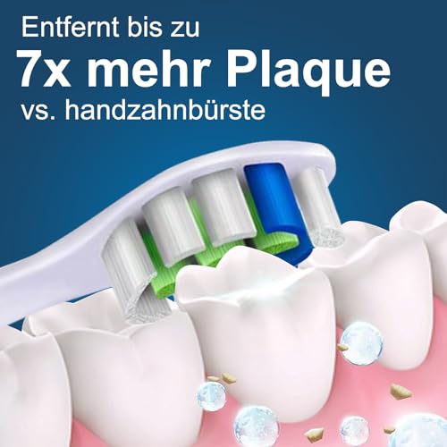16er Precision Clean Ersatzbürsten Kompatibel mit Philips Sonicare Schallzahnbürste, 8er Schwarz und 8er Weiß Bürstenköpfe. – Bild 4