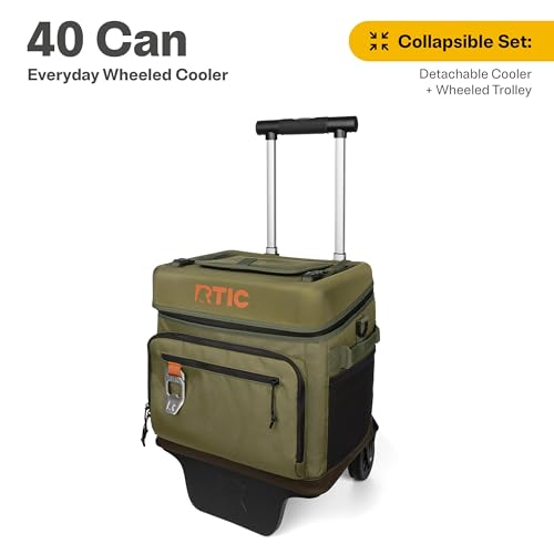 RTIC Everyday Wheeled Cooler, Soft Sided Insulated Portable Rolling Collapsible Cooler Bag with Wheels and Handle for Outdoor, Beach, Camping,... - Image 2