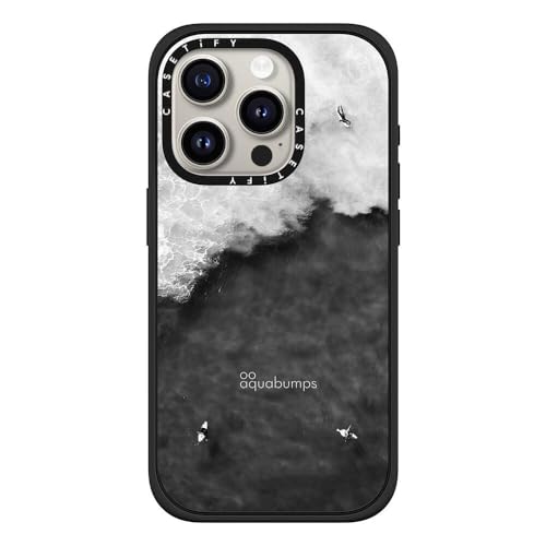 CASETiFY MagSafe �Ή��C���p�N�g iPhone 15 Pro �P�[�X [MIL�K�i���� (4x MIL-STD-810G) / 2.5m����̗����������N���A] - Split Contrasts By Aquabumps - �}�b�g�u���b