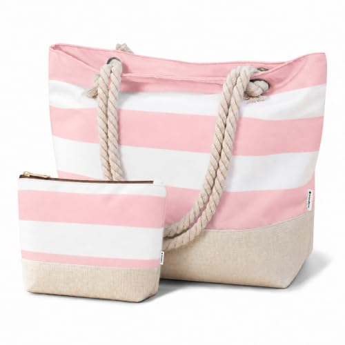 Image of Vavabox Initial Beach Tote Bag for Women, Water-resistant Gifts for Women | Soft Foldable Sandproof Travel Beach Bag Set, Birthday Gifts for Daughter